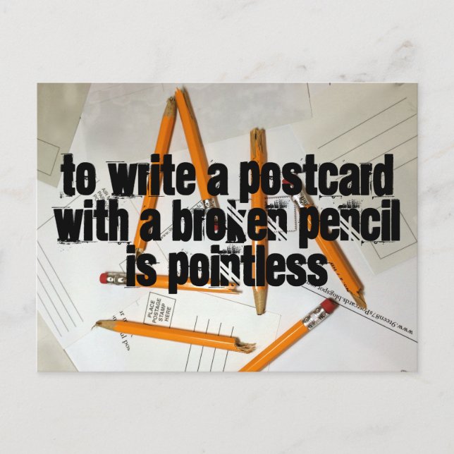 Sonnige Postkarte, spitzenloser Stift, Pfostenüber Postkarte (Vorderseite)