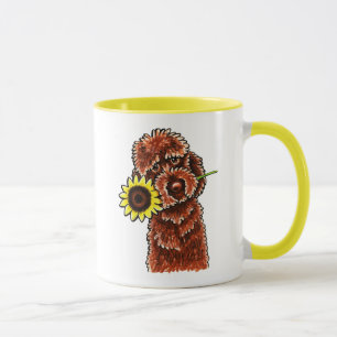 Sonnige Schokolade Labradoodle Weg-Leine Art™ Tasse