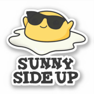 Sonnige Seite oben Funny Fried Egg Pub Aufkleber