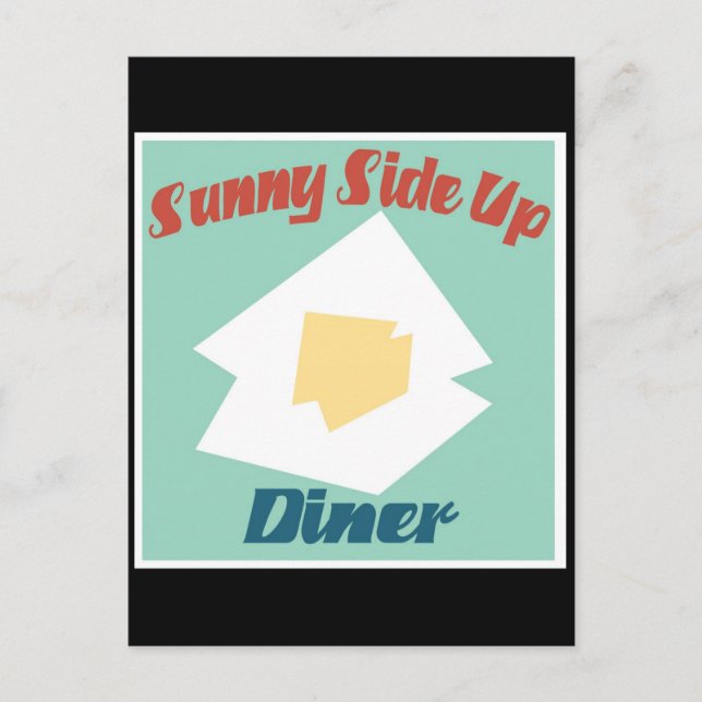 Sonnige Side Up Diner Postkarte (Vorderseite)