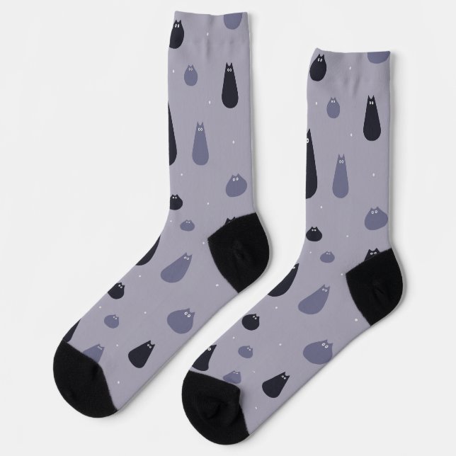 Sonnige Socken mit Katzen (Linkes Detail)