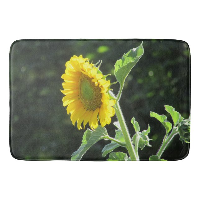 Sonnige Sommersonnenblume oder Ihr Foto Badematte (Vorderseite)