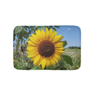 Sonnige Sonnenblume Badematte