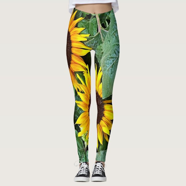 Sonnige Sonnenblume-Leggings Leggings (Vorderseite)