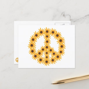 Sonnige Sonnenblumen Peace Signature Postkarten