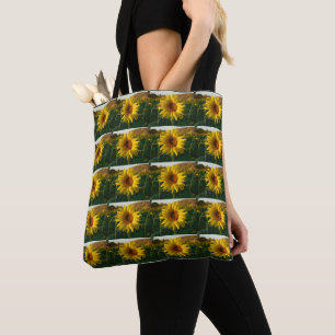 Sonnige Sonnenblumen Tote Tasche