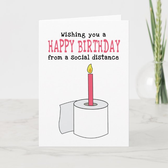 Sonnige soziale Distanz zum Geburtstag Karte (Vorderseite)