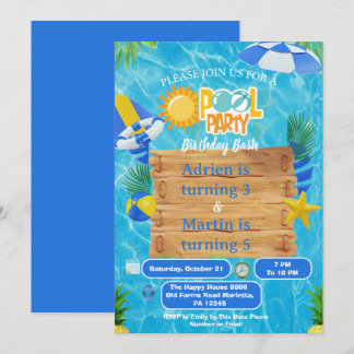 Sonnige Splash Joint Poolparty für Kinder  Einladung