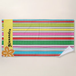 Sonnige Strandstreifen Strandtuch