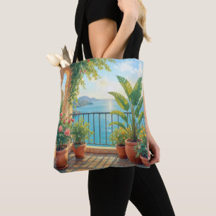Sonnige Strandterrasse Tasche