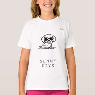 Sonnige Tage Dachshund-Welpen-Sonnenbrille Linienk T-Shirt