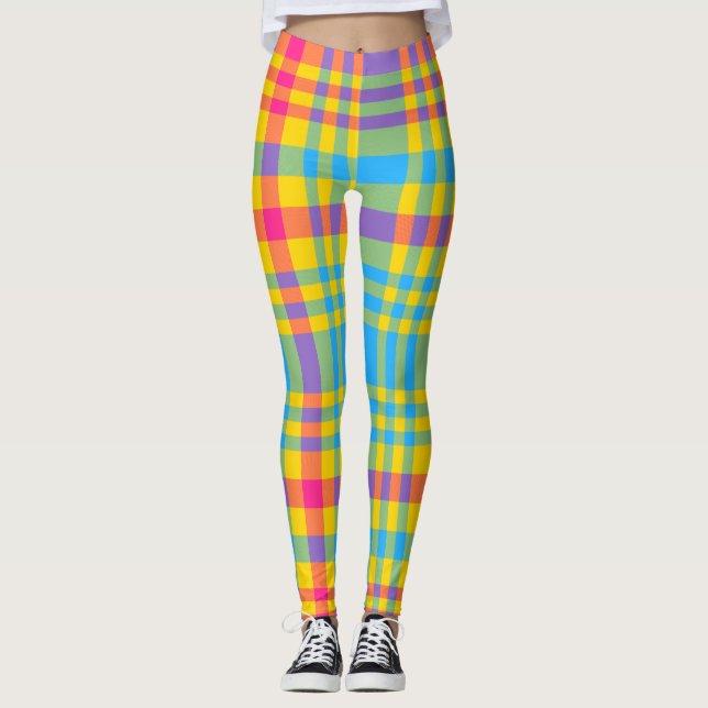 Sonnige Tage Karierte Leggings (Vorderseite)