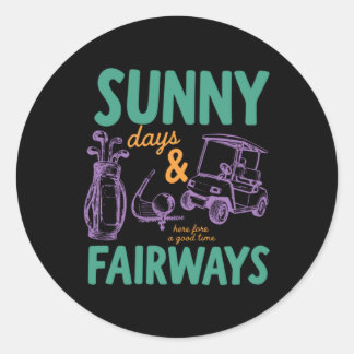 Sonnige Tage Und Fairways Design Runder Aufkleber