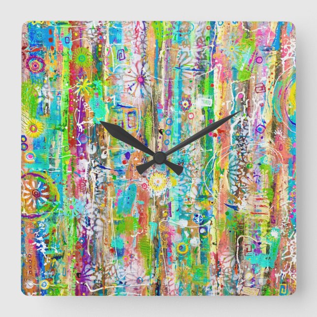 Sonnige Tage Wall Uhr (Vorderseite)