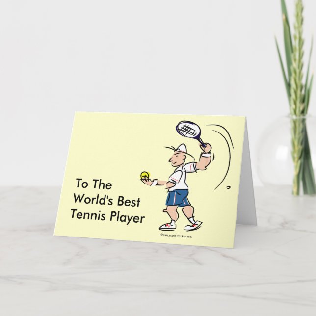 Sonnige Tenniskarten für Männer und Jungen Karte (Vorderseite)
