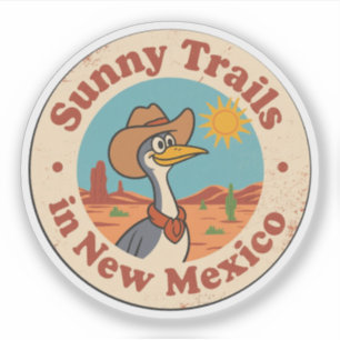 Sonnige Trails_New Mexico Wüstenkunst Aufkleber
