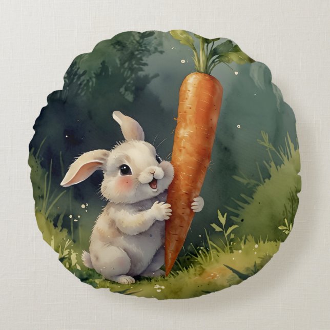 Sonnige Träume: Whimsical Round Kissen (Vorderseite)