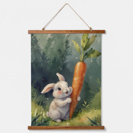 Sonnige Träume: Whimsical Wood Topped Tapestry Wandteppich Mit Holzrahmen
