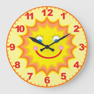 Sonnige Uhr mit Nummern