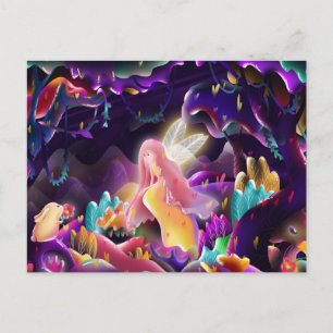 Sonnige und märchenhafte Postkarte