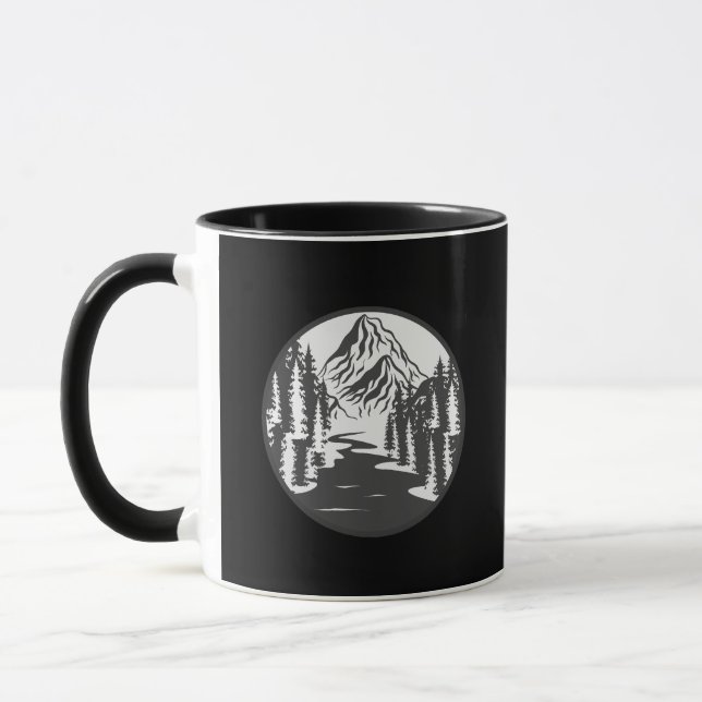 Sonnige Wandergebirge - Waldkreislaufbaum Tasse (Links)