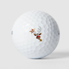 Sonnige Weihnachtsrentiere Golfball