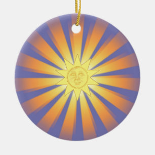 Sonnige Weihnachtsverzierung Keramik Ornament