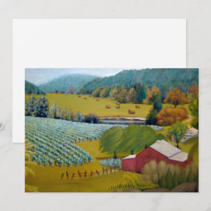 Sonnige Weinbergfarm Feiertagskarte