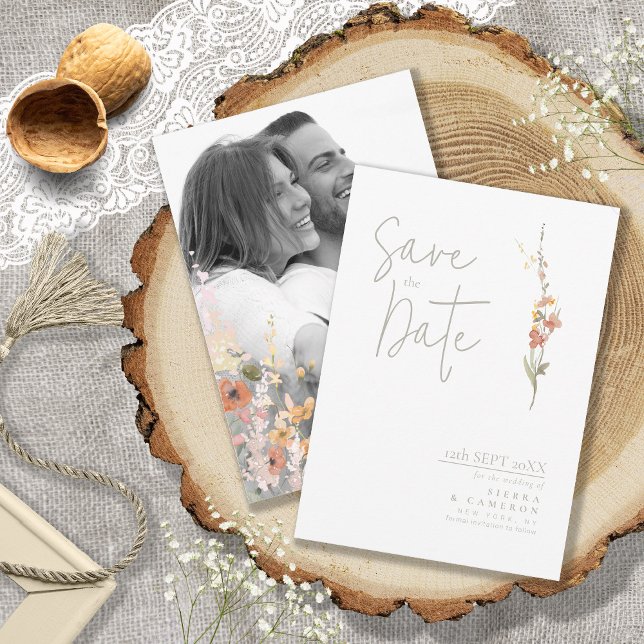 Sonnige Wildblume Fotovorlage Grenze ID1023 Save The Date (Von Creator hochgeladen)