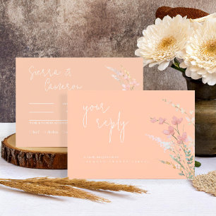 Sonnige Wildblume Hochzeit Apricot ID1023 RSVP Karte