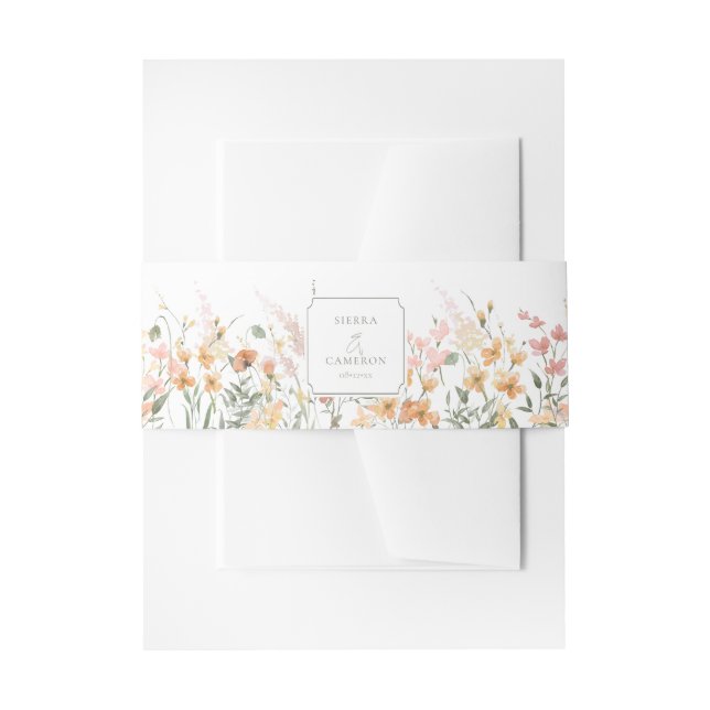 Sonnige Wildblume Hochzeit ID1023 Einladungsbanderole (Vorderseite Beispiel)