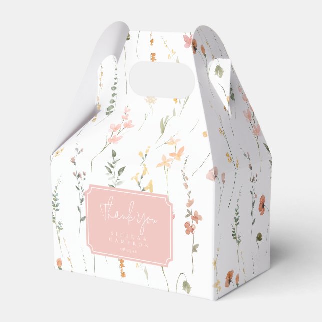 Sonnige Wildblume Hochzeit Pink ID1023 Geschenkschachtel (Vorderseite)