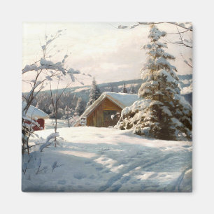 Sonnige Winterlandschaft von Peder Mork Monsted Magnet