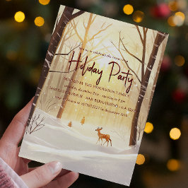 Sonnige Winterwälder und Hirschfest Einladung