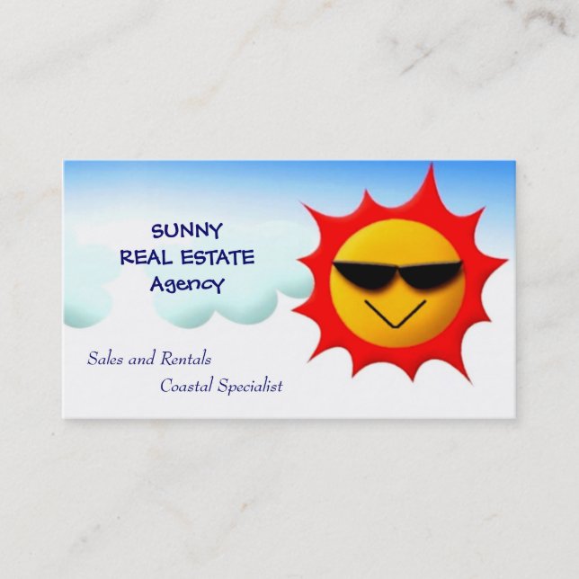 Sonnige wirkliche Anwesen-Geschäfts-Karte Visitenkarte (Vorderseite)