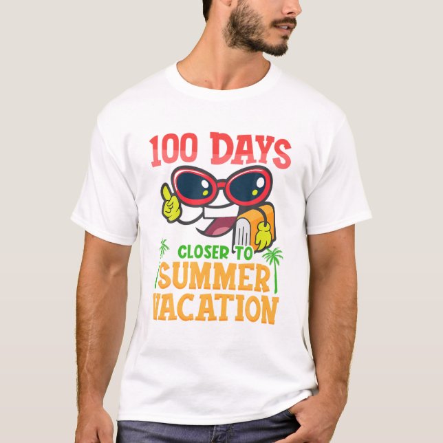 Sonniger 100. Schultag Kinder Schulferien Lo T-Shirt (Vorderseite)