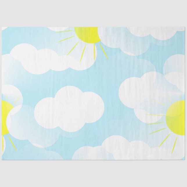 Sonniger blauer Sommerhimmel mit Wolken Decoupage  Seidenpapier (Vorderseite)