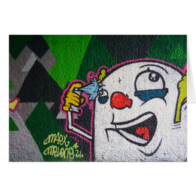 Sonniger Clown mit weißem Gesicht (Vorderseite (Horizontal))