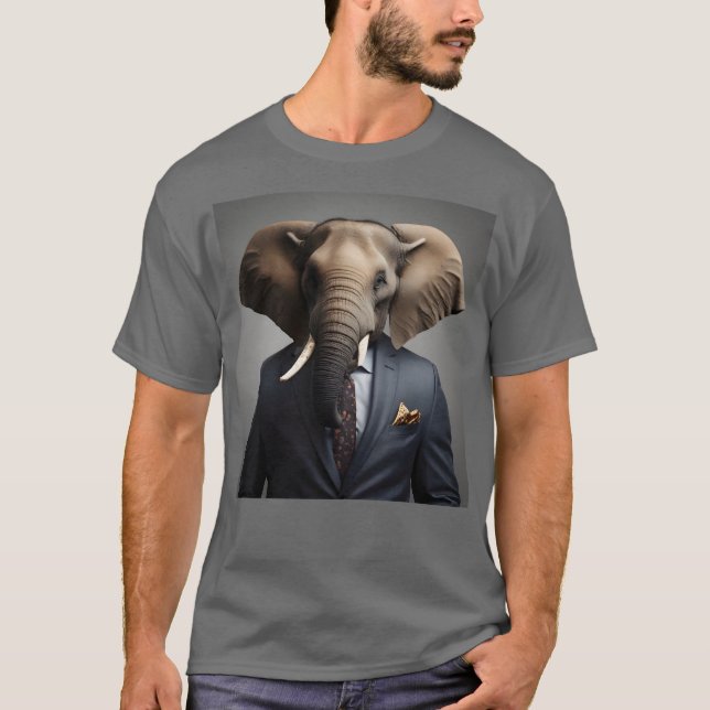 Sonniger Elefant im Anzug T-Shirt (Vorderseite)