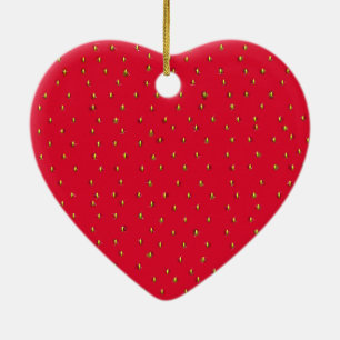 Sonniger Erdbeerhintergrund rot Keramik Ornament
