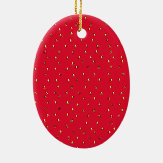 Sonniger Erdbeerhintergrund rot Keramikornament (Hinten)