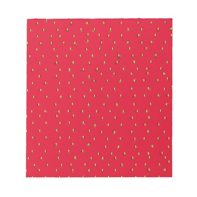 Sonniger Erdbeerhintergrund rot Notizblock (Vorderseite)