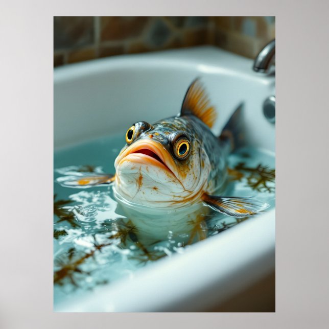 Sonniger Fisch im Bad Poster (Vorne)