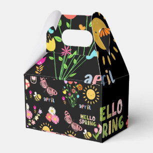 Sonniger Frühling bläst Blumendesign mit zitternde Geschenkschachtel