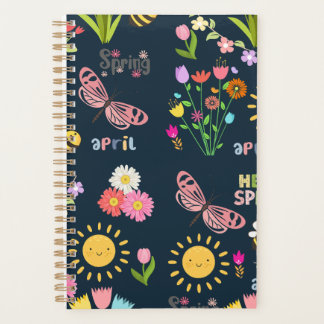 Sonniger Frühling bläst Blumendesign mit zitternde Planer