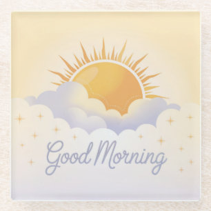 Sonniger Gelber Guter Morgenglass Untersetzer