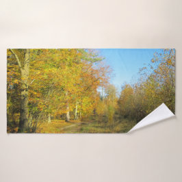 Sonniger Herbstspaziergang - Personalisiert Badhandtuch Set
