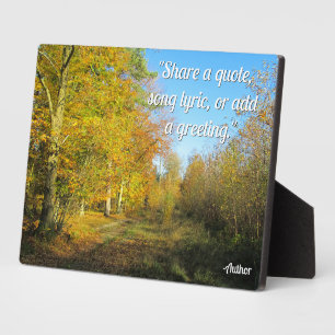 Sonniger Herbstspaziergang - Personalisiert Fotoplatte