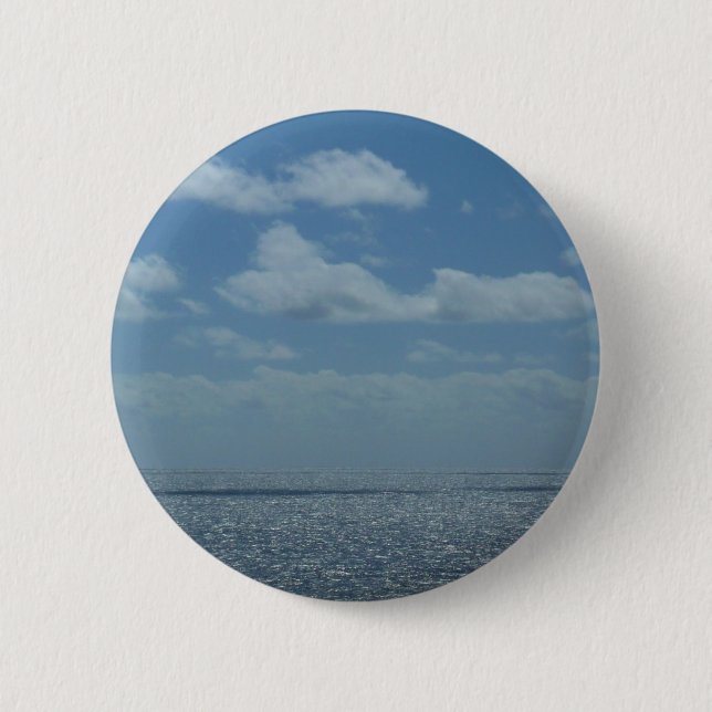 Sonniger karibischer Ozean Button (Vorderseite)