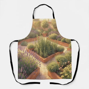 Sonniger mediterraner Kräutergarten Lavendel Rosma Schürze